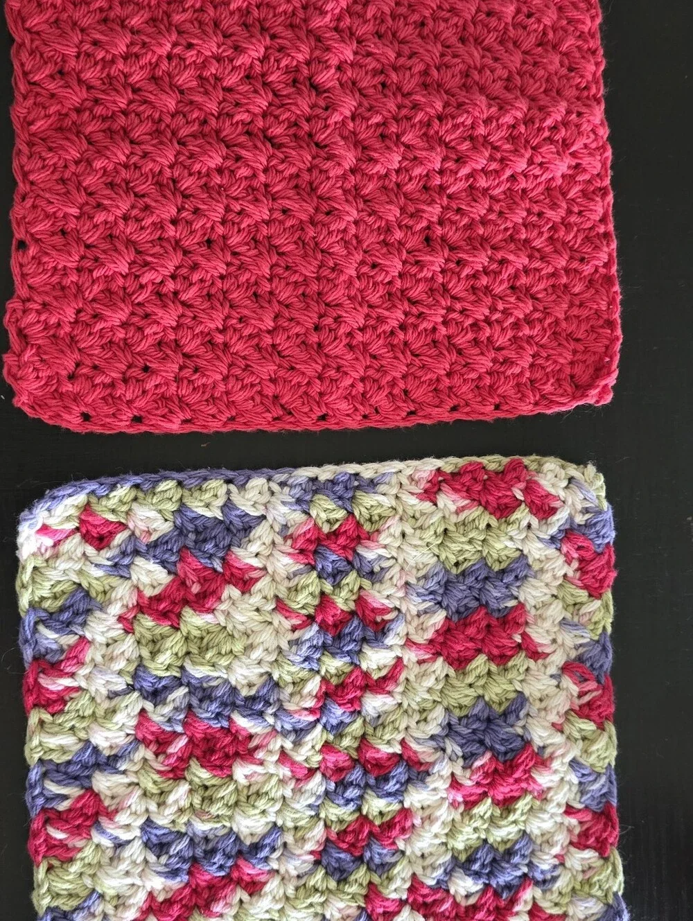 Handcrafted Crochet Dishcloth Set 8x8 Eco-Friendly Cotton Botanical Palette